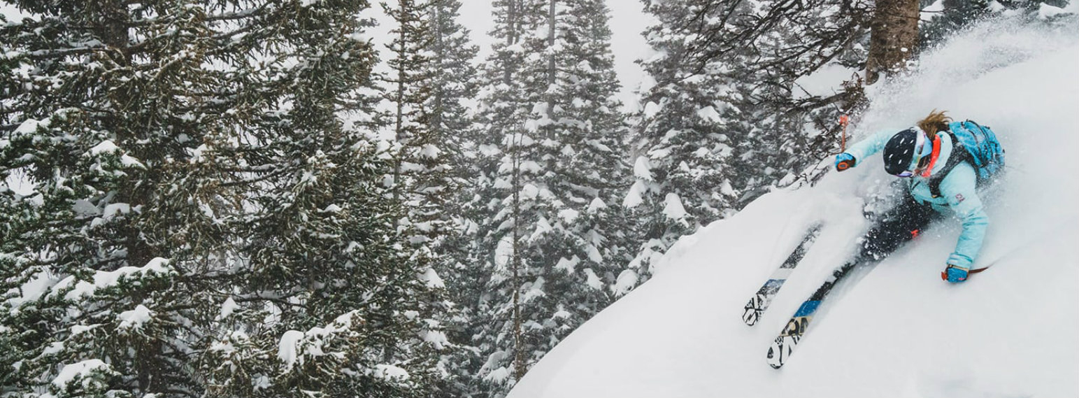 Brighton Ski Resort UT USA Skier Trees