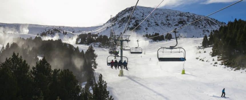 Grandvalira ski area near Soldeu in Andorra