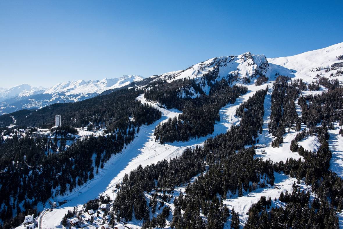 Crans-Montana Ski Slopes in winter