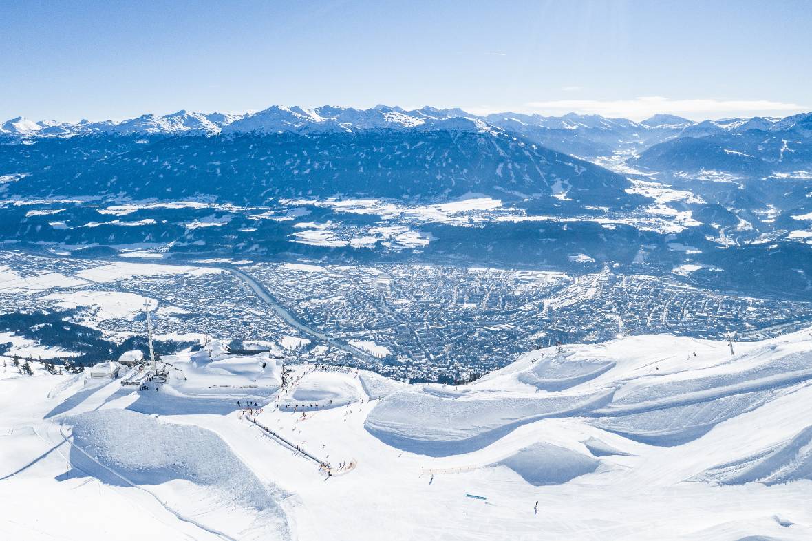 Nordkette great skiing with unique views of Innsbruck