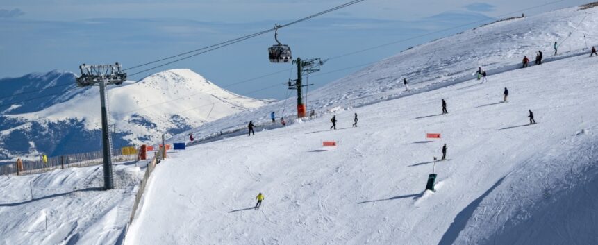 Skiing in La Molina-Masella's Alp 2500 ski area in the Spanish Pyrenees