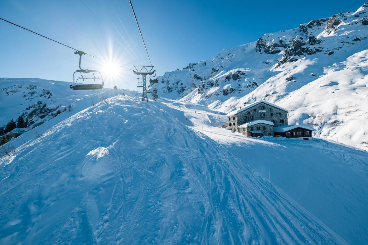 Berghotel Gaffia in Pizol in winter