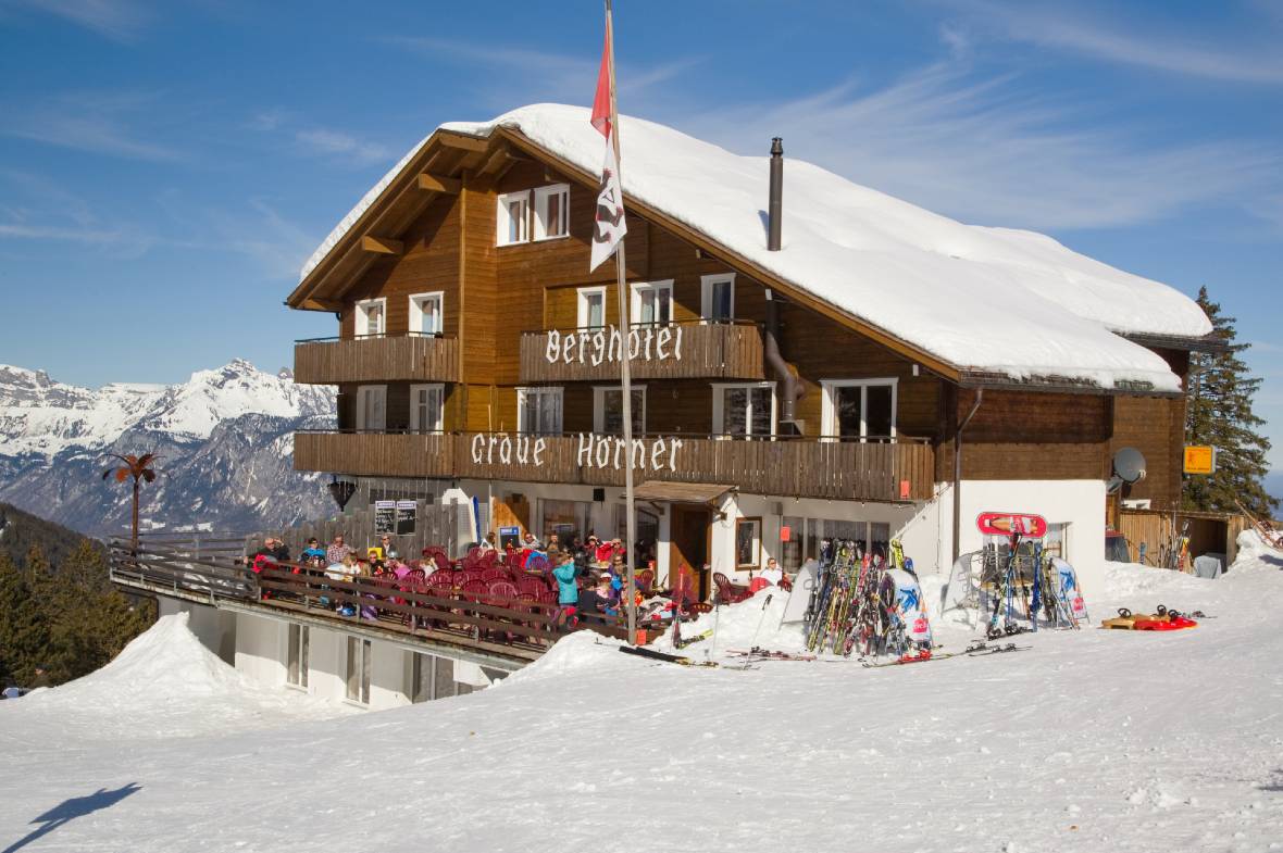 Graue Hörner mountain restaurant at Pizol