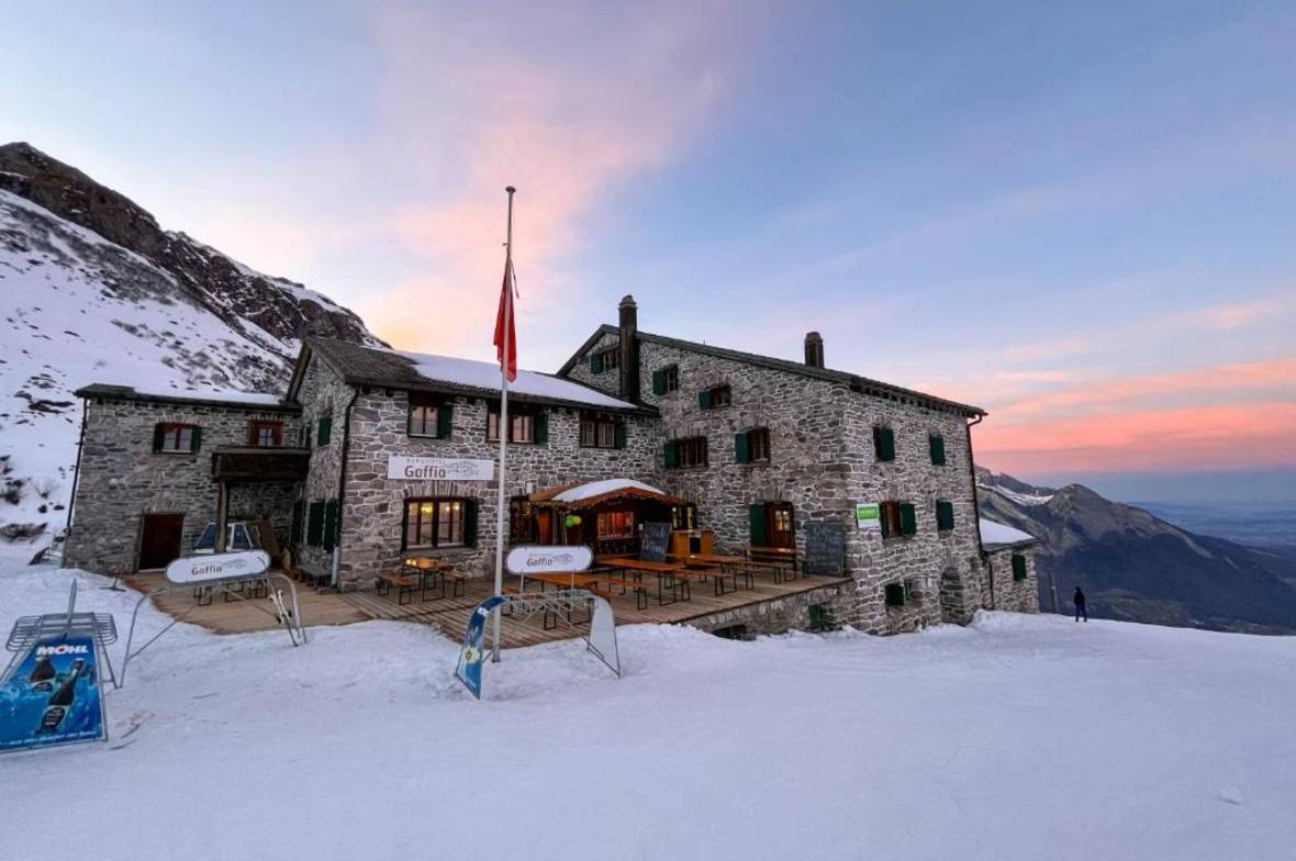 Berghotel-Gaffia in Pizol in winter