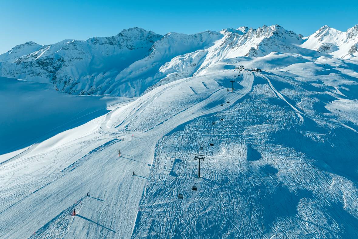 Pizol ski area winter landscape