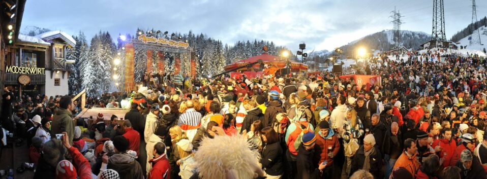 Full-on partying at the legendary Mooserwirt in St Anton