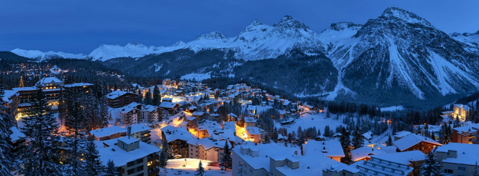 Arosa Ski Resort Village by night
