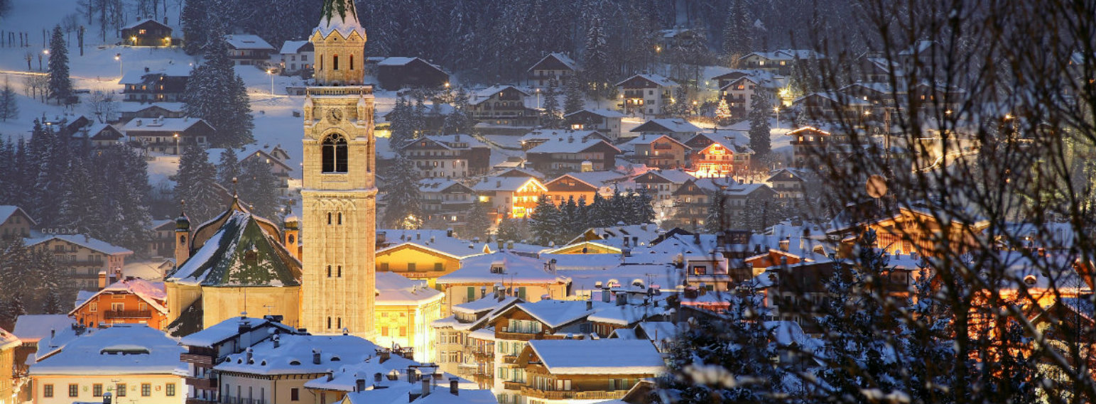 Cortina d'Ampezzo Town by night