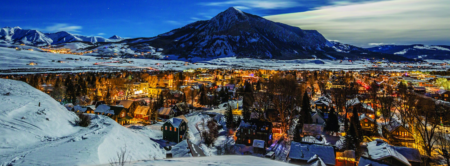 Crested Butte Ski Resort Moon Over Town