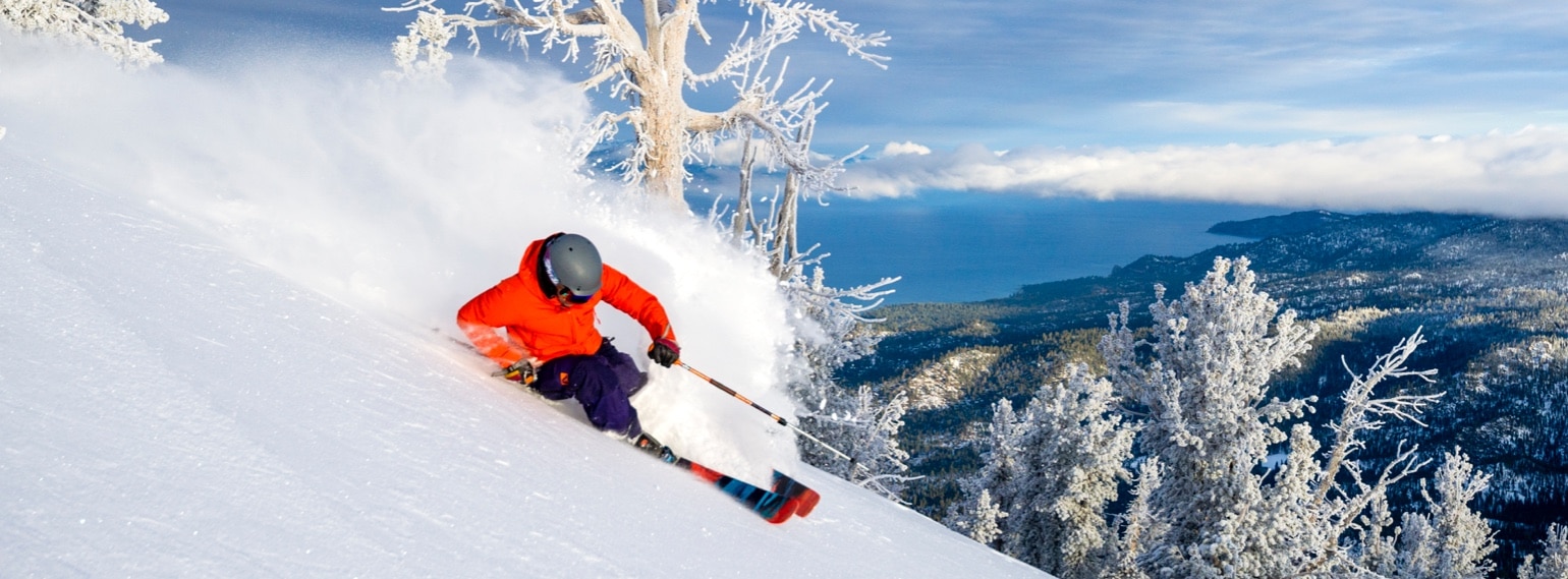 Heavenly Ski Resort Skier and Lake Tahoe
