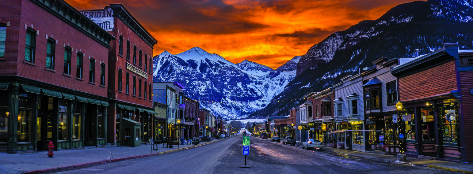 Telluride Ski Resort Town Sunset