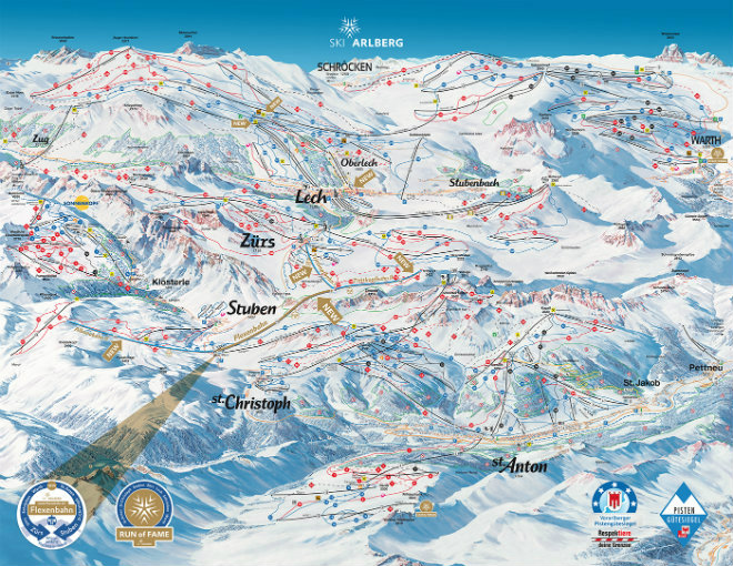 St Anton am Arlberg Ski Map 660x510